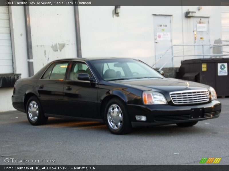 Sable Black / Oatmeal 2001 Cadillac DeVille Sedan