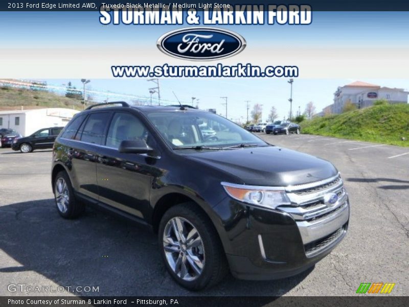 Tuxedo Black Metallic / Medium Light Stone 2013 Ford Edge Limited AWD