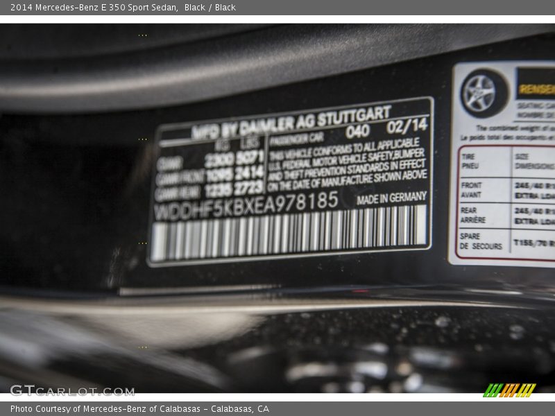 Black / Black 2014 Mercedes-Benz E 350 Sport Sedan