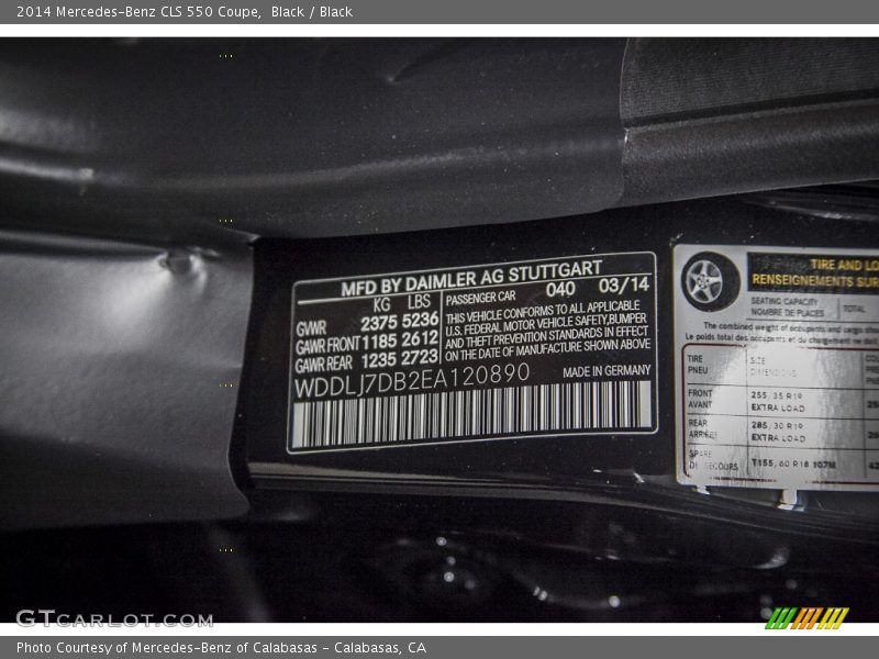 Black / Black 2014 Mercedes-Benz CLS 550 Coupe