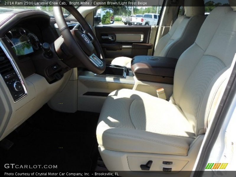 Bright White / Canyon Brown/Light Frost Beige 2014 Ram 2500 Laramie Crew Cab