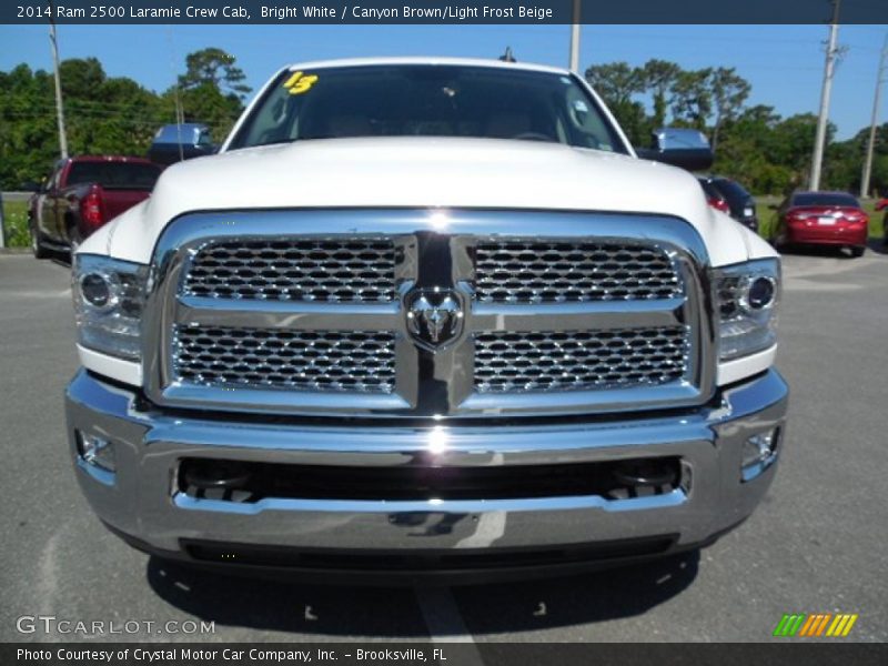 Bright White / Canyon Brown/Light Frost Beige 2014 Ram 2500 Laramie Crew Cab