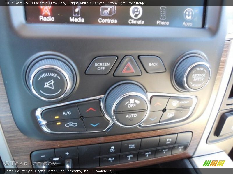 Bright White / Canyon Brown/Light Frost Beige 2014 Ram 2500 Laramie Crew Cab