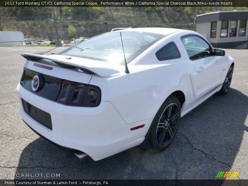 Performance White / California Special Charcoal Black/Miko-suede Inserts 2013 Ford Mustang GT/CS California Special Coupe