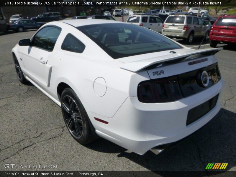 Performance White / California Special Charcoal Black/Miko-suede Inserts 2013 Ford Mustang GT/CS California Special Coupe