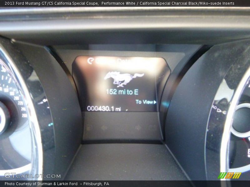Performance White / California Special Charcoal Black/Miko-suede Inserts 2013 Ford Mustang GT/CS California Special Coupe