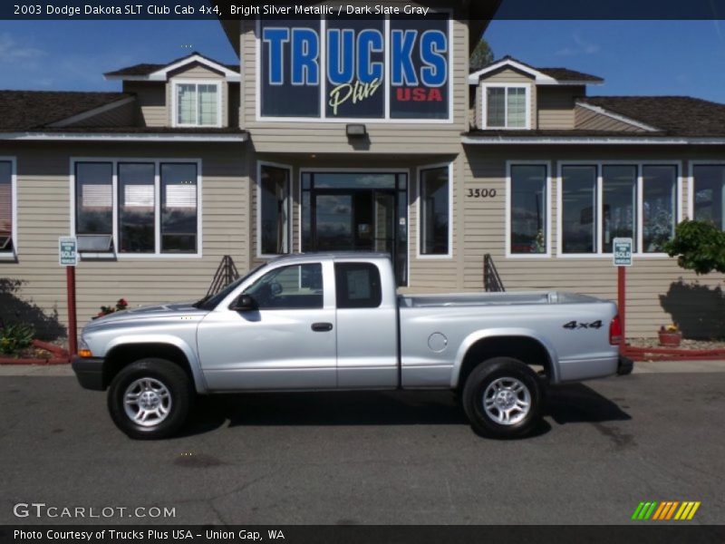 Bright Silver Metallic / Dark Slate Gray 2003 Dodge Dakota SLT Club Cab 4x4