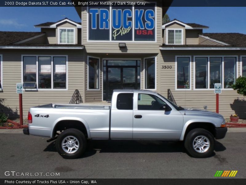 Bright Silver Metallic / Dark Slate Gray 2003 Dodge Dakota SLT Club Cab 4x4