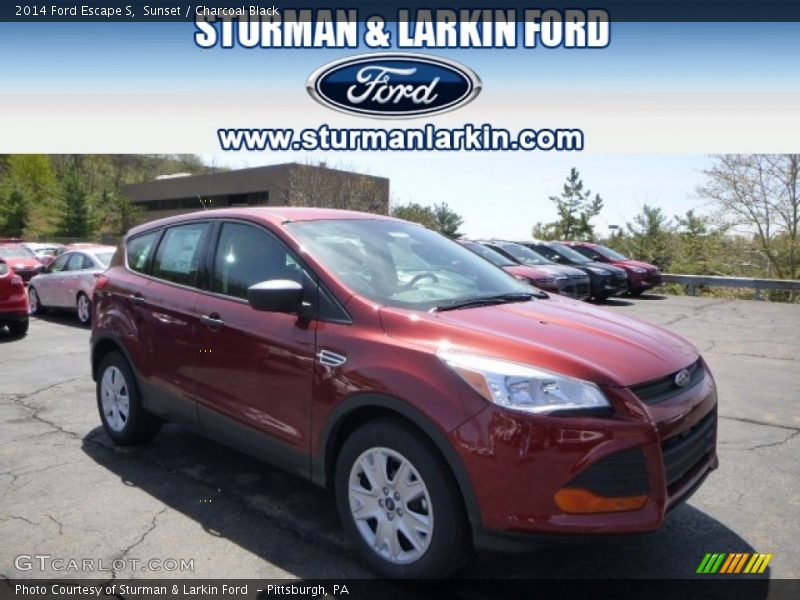 Sunset / Charcoal Black 2014 Ford Escape S