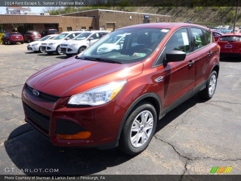 Sunset / Charcoal Black 2014 Ford Escape S