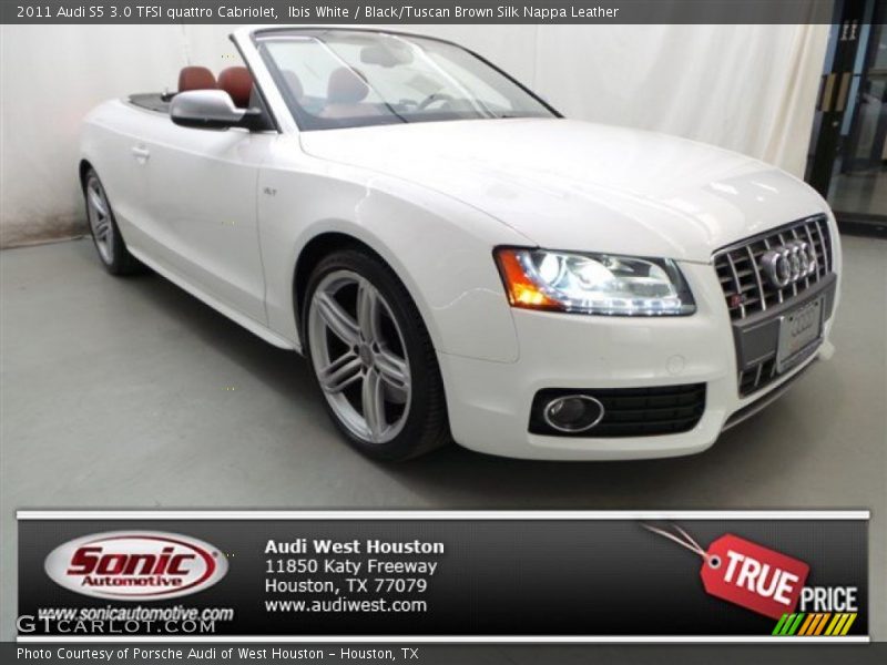 Ibis White / Black/Tuscan Brown Silk Nappa Leather 2011 Audi S5 3.0 TFSI quattro Cabriolet