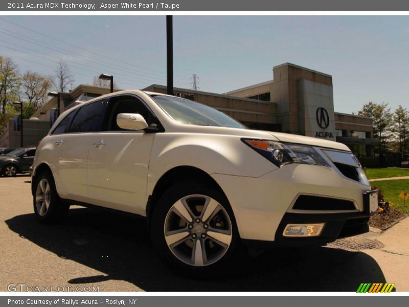 Aspen White Pearl / Taupe 2011 Acura MDX Technology