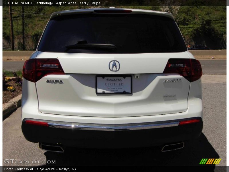 Aspen White Pearl / Taupe 2011 Acura MDX Technology