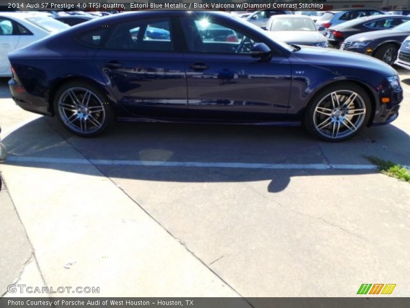 Estoril Blue Metallic / Black Valcona w/Diamond Contrast Stitching 2014 Audi S7 Prestige 4.0 TFSI quattro