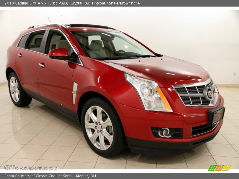 Crystal Red Tintcoat / Shale/Brownstone 2010 Cadillac SRX 4 V6 Turbo AWD