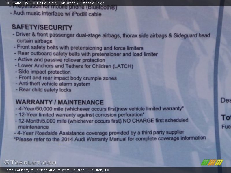Ibis White / Pistachio Beige 2014 Audi Q5 2.0 TFSI quattro