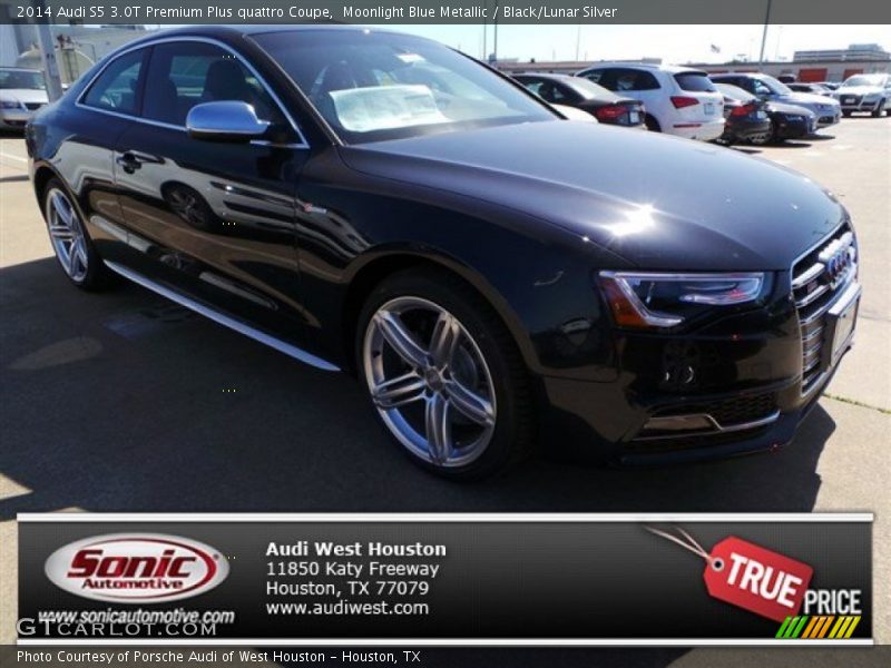 Moonlight Blue Metallic / Black/Lunar Silver 2014 Audi S5 3.0T Premium Plus quattro Coupe