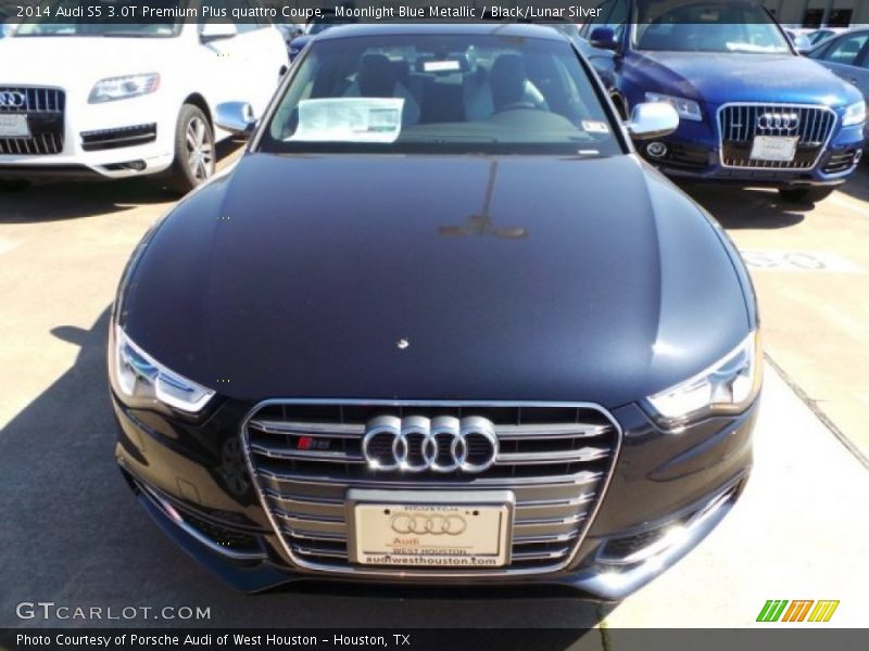 Moonlight Blue Metallic / Black/Lunar Silver 2014 Audi S5 3.0T Premium Plus quattro Coupe