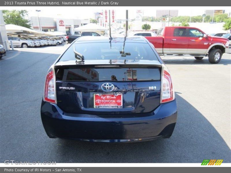 Nautical Blue Metallic / Dark Gray 2013 Toyota Prius Three Hybrid