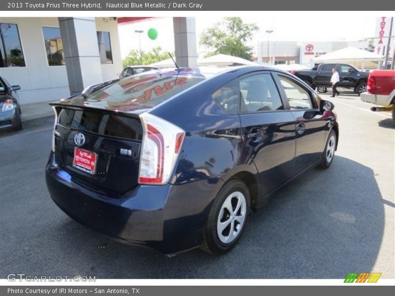 Nautical Blue Metallic / Dark Gray 2013 Toyota Prius Three Hybrid