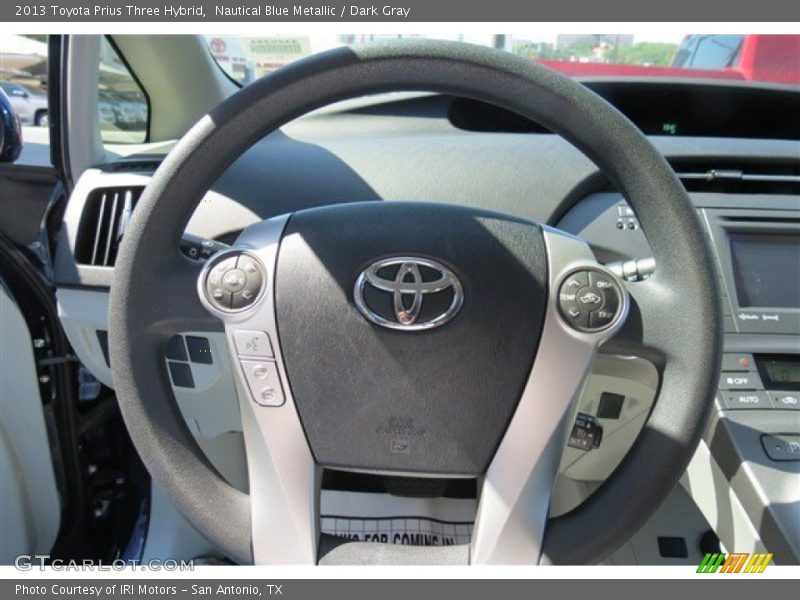 Nautical Blue Metallic / Dark Gray 2013 Toyota Prius Three Hybrid