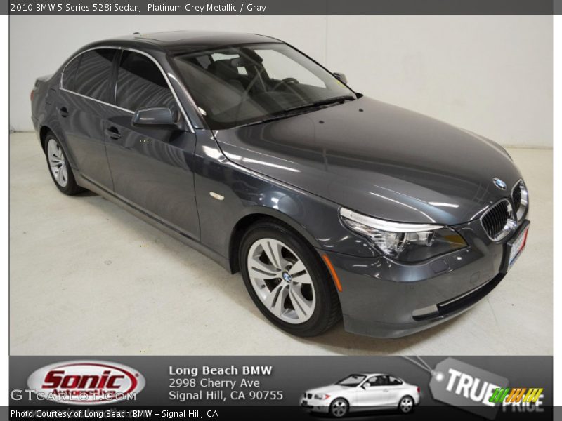 Platinum Grey Metallic / Gray 2010 BMW 5 Series 528i Sedan