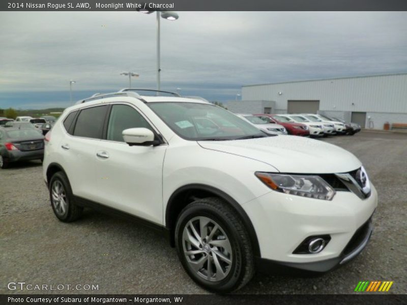 Moonlight White / Charcoal 2014 Nissan Rogue SL AWD