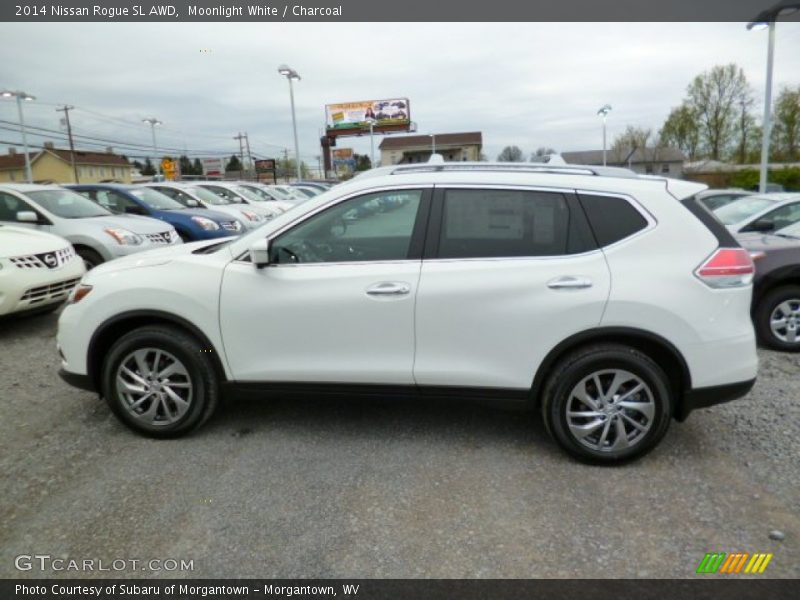 Moonlight White / Charcoal 2014 Nissan Rogue SL AWD