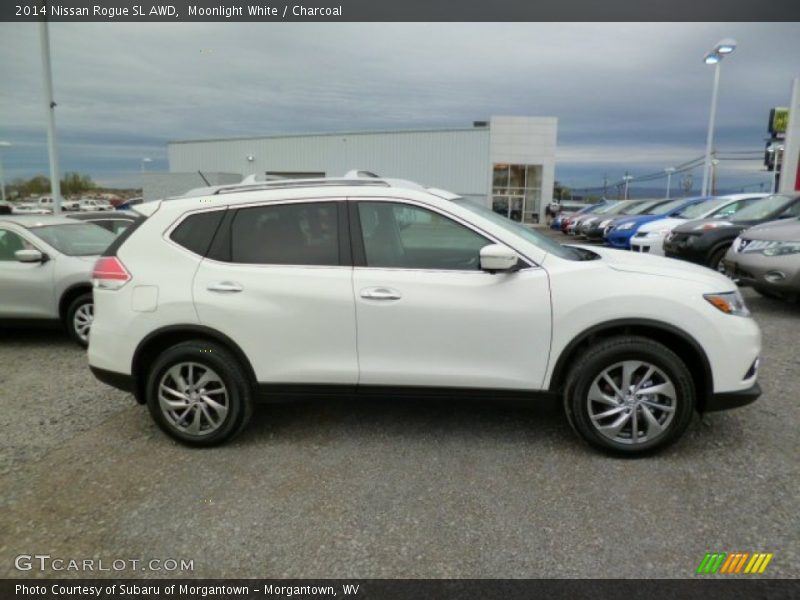 Moonlight White / Charcoal 2014 Nissan Rogue SL AWD