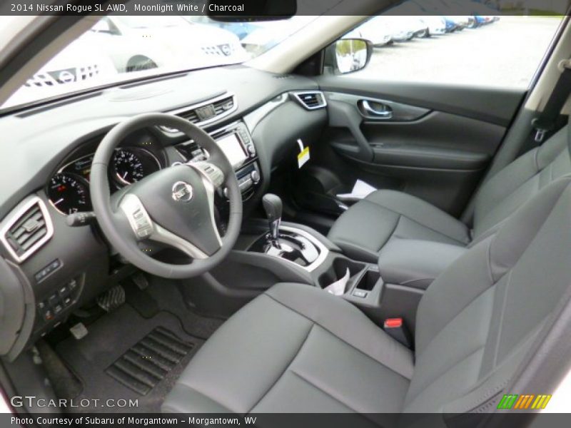 Moonlight White / Charcoal 2014 Nissan Rogue SL AWD