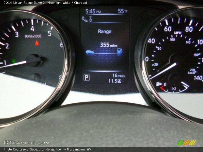 Moonlight White / Charcoal 2014 Nissan Rogue SL AWD