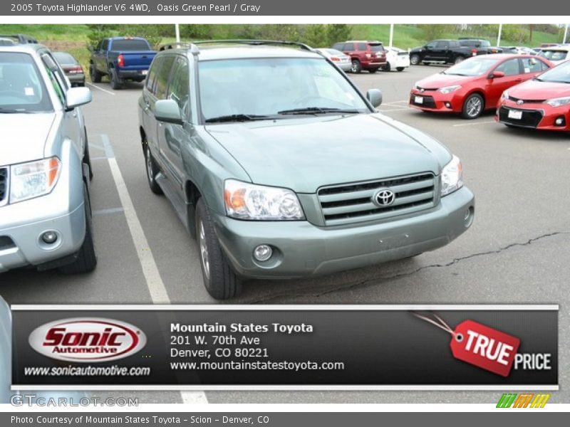 Oasis Green Pearl / Gray 2005 Toyota Highlander V6 4WD