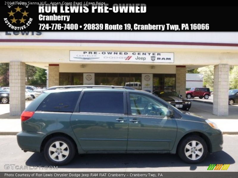 Aspen Green Pearl / Fawn Beige 2004 Toyota Sienna XLE