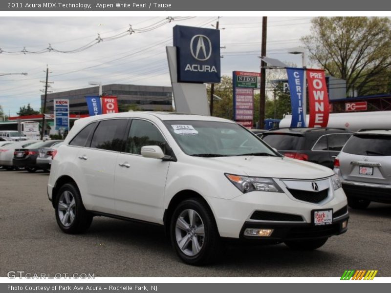 Aspen White Pearl / Taupe 2011 Acura MDX Technology