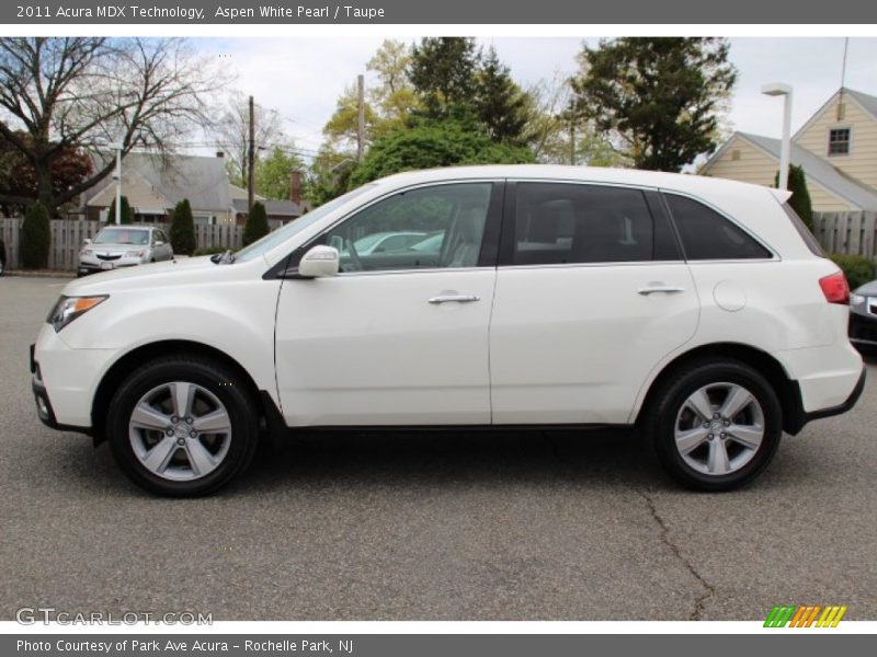 Aspen White Pearl / Taupe 2011 Acura MDX Technology