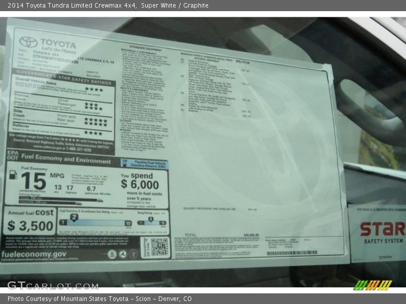Super White / Graphite 2014 Toyota Tundra Limited Crewmax 4x4