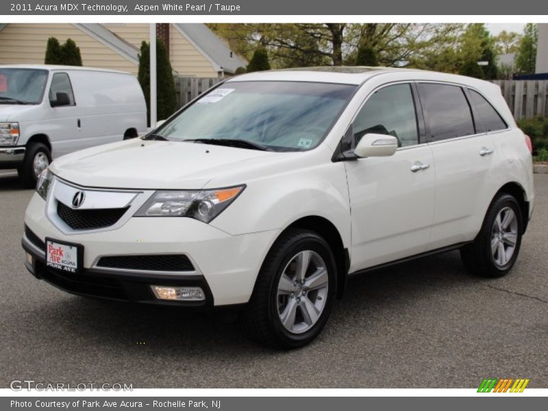 Aspen White Pearl / Taupe 2011 Acura MDX Technology