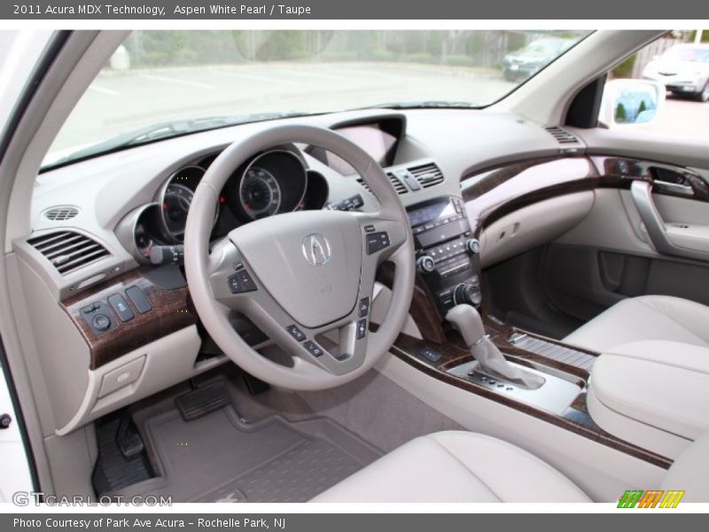 Aspen White Pearl / Taupe 2011 Acura MDX Technology