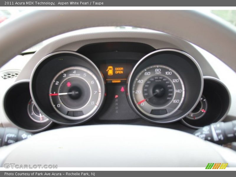 Aspen White Pearl / Taupe 2011 Acura MDX Technology