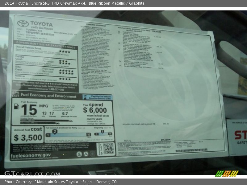 Blue Ribbon Metallic / Graphite 2014 Toyota Tundra SR5 TRD Crewmax 4x4