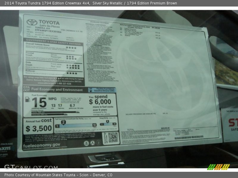 Silver Sky Metallic / 1794 Edition Premium Brown 2014 Toyota Tundra 1794 Edition Crewmax 4x4