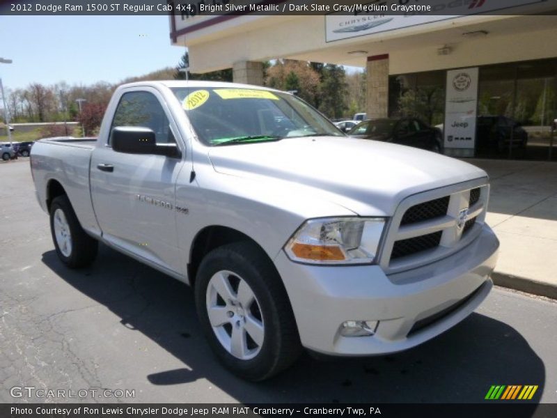 Bright Silver Metallic / Dark Slate Gray/Medium Graystone 2012 Dodge Ram 1500 ST Regular Cab 4x4