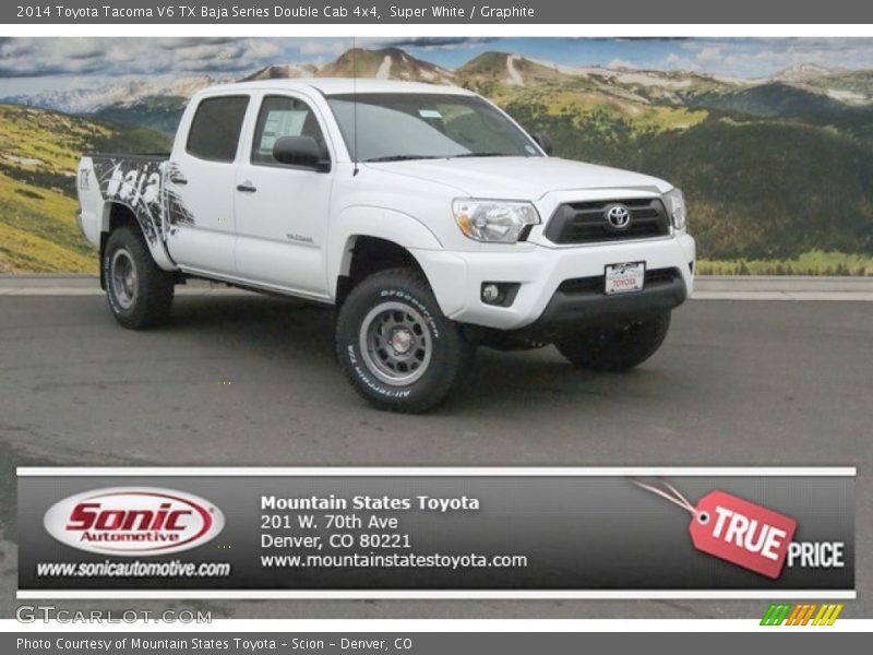 Super White / Graphite 2014 Toyota Tacoma V6 TX Baja Series Double Cab 4x4
