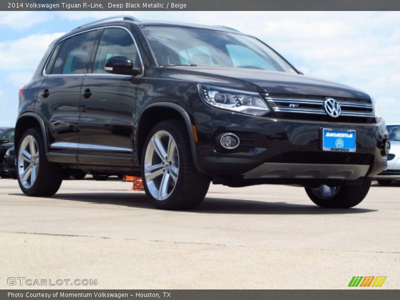Deep Black Metallic / Beige 2014 Volkswagen Tiguan R-Line