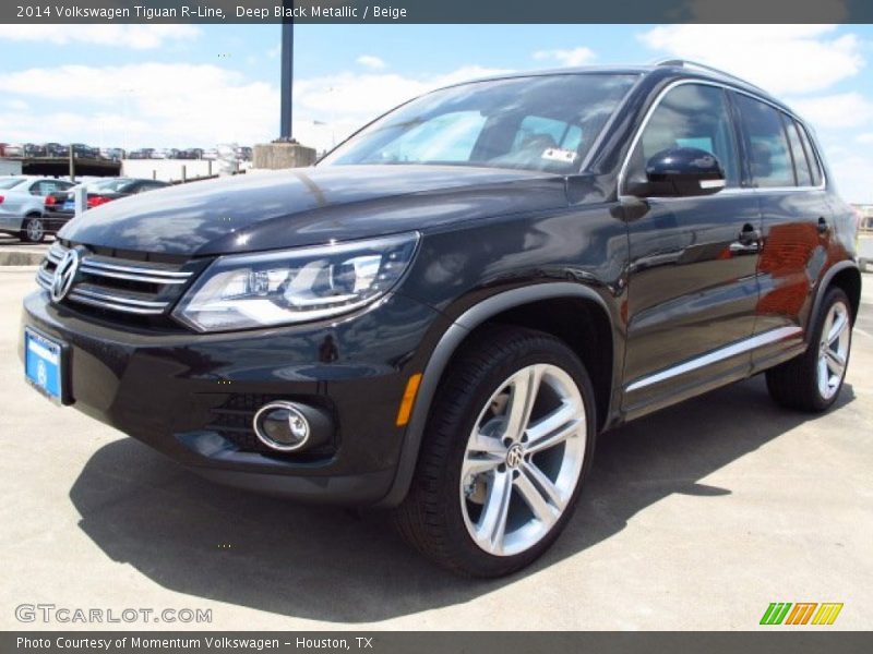 Deep Black Metallic / Beige 2014 Volkswagen Tiguan R-Line