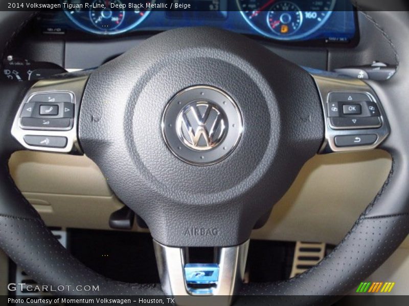 Deep Black Metallic / Beige 2014 Volkswagen Tiguan R-Line