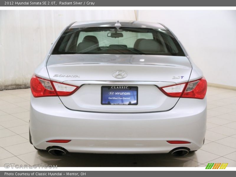 Radiant Silver / Gray 2012 Hyundai Sonata SE 2.0T