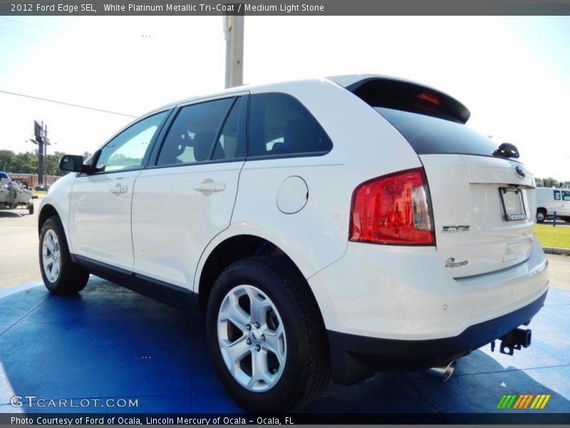 White Platinum Metallic Tri-Coat / Medium Light Stone 2012 Ford Edge SEL