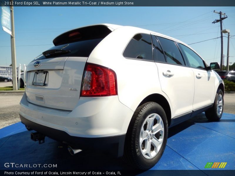 White Platinum Metallic Tri-Coat / Medium Light Stone 2012 Ford Edge SEL