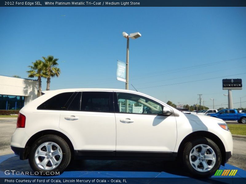 White Platinum Metallic Tri-Coat / Medium Light Stone 2012 Ford Edge SEL